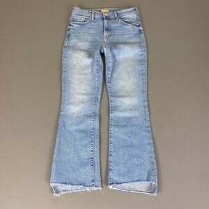 Mother The Insider Crop Step Fray Jeans Size 25 Flared Blue Limited Edition Wash